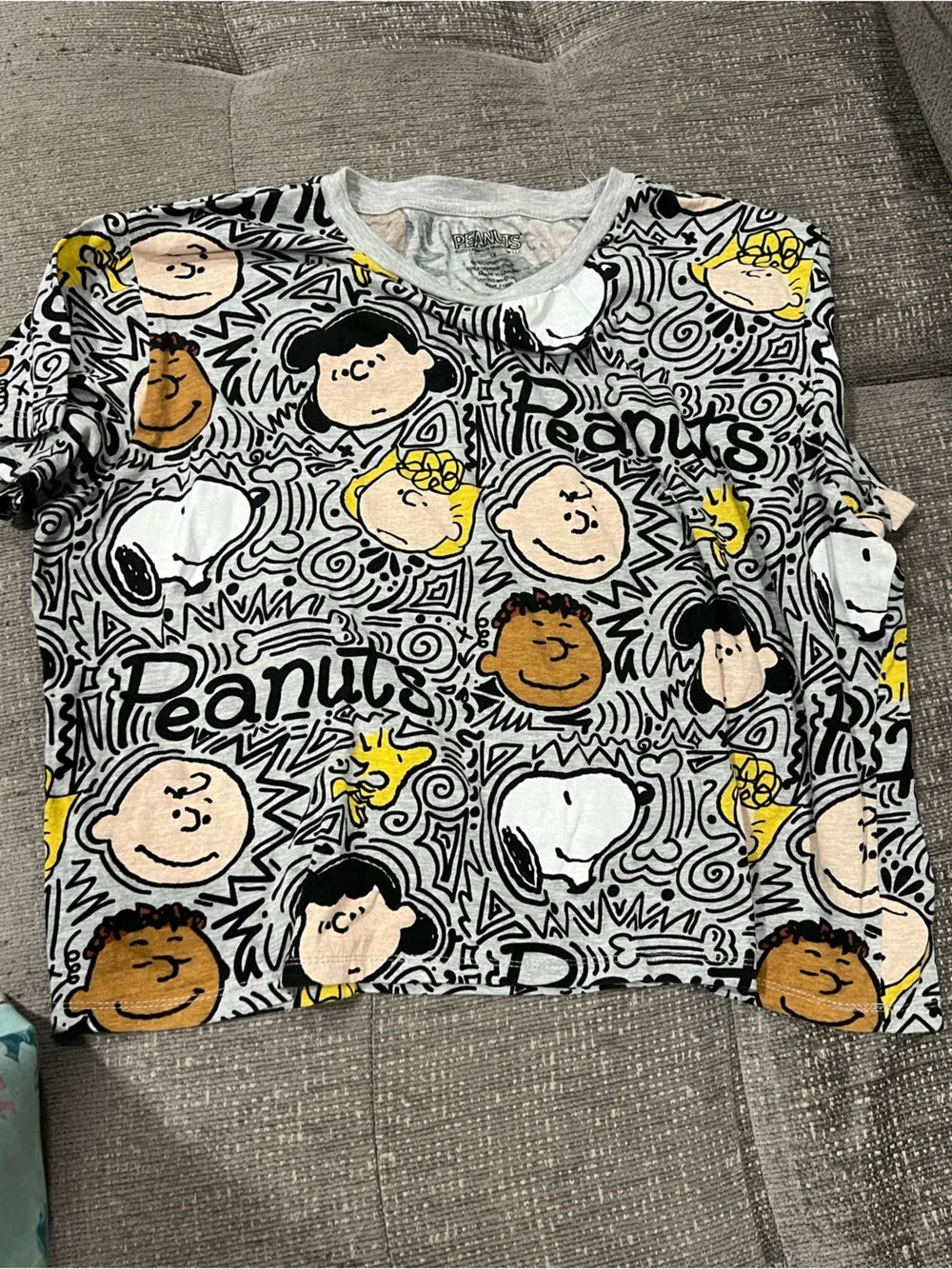Peanuts Kids Neck Gaiter in Yellow, Black, White and Brown